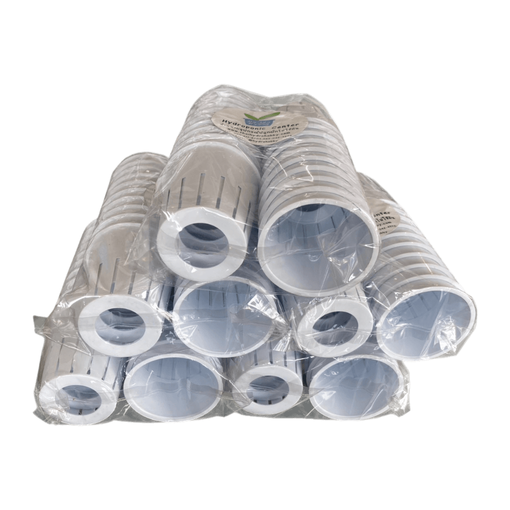 ถ้วยปลูกผักไฮโดรโปนิกส์ HYDROHOBBY 100 ใบ สีขาว  ก้นรู